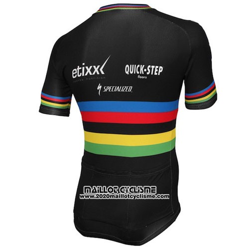 2016 Maillot Ciclismo UCI Mondo Champion Lider Quick Step Noir Manches Courtes et Cuissard